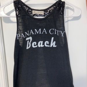 Panama City beach top, size small. Has a open back